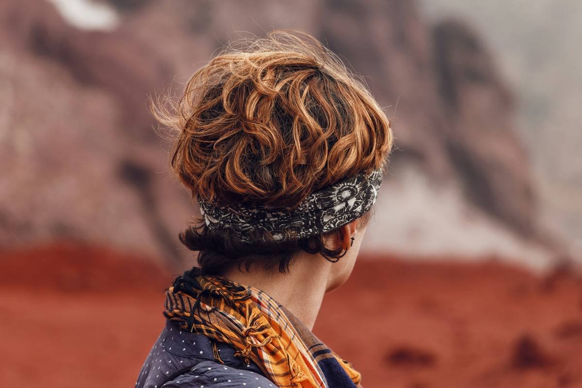 Side-by-side comparison of matte velvet vs. shiny satin headbands on different hair textures under natural light
